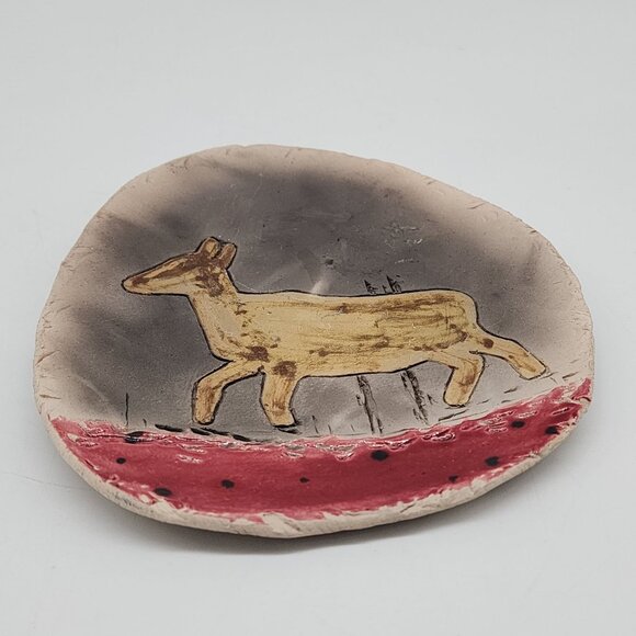 Studio Pottery Raku & Glazed Wall Hanging Carved Horse Art Signed By J. Lemont - Picture 6 of 7